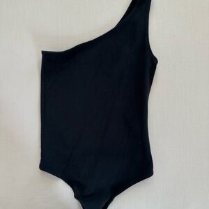 Abercrombie Black One-Shoulder Bodysuit
